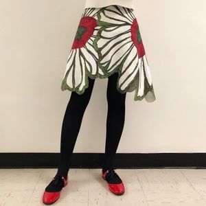 Oil Paint Inspired flower asymmetric A-line skirt